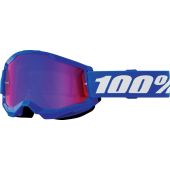 100% Motocross-Brille Strata 2 Jugend Blau Spiegel Rot/Blau