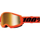 100% Motocross-Brille Strata 2 Jugend Neon Orange Spiegel Gold