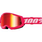 100% Motocross-Brille Strata 2 Jugend Rosa Spiegel Rot