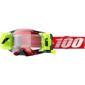 100% Motocross-Brille Armega  Forecast Rot transparent