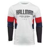 THOR HALLMAN Motocross-Shirt DIFFER DRAFT Weiss/Rot/Dunkel Blau