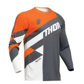 Thor Motocross-Shirt Sector Checker Grau/Orange