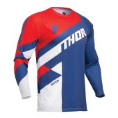 Thor Motocross-Shirt Sector Checker Blau/Rot
