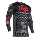 Thor Motocross-Shirt Prime Aloha Schwarz/Grau