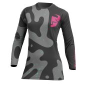 Thor Motocross-Shirt Damen Sector Disguise Grau/Rosa