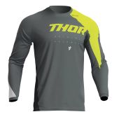 Thor Motocross-Shirt Jugend Sector Edge Grau/Acid