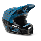 FOX V3 Rs Ryaktr Motocross-Helm Ece Maui Blau