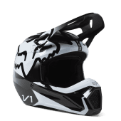 FOX V1 Leed Motocross-Helm Dot/Ece Schwarz/Wit