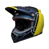 BELL Moto-9 Flex Motocross-Helm Husqvarna Gotland Matt/Gloss Blau/Fluo Gelb