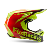 Fox V1 Motocross-Helm Statk Rot/Gelb