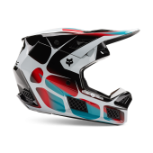 Fox V3Rs Motocross-Helm Syz Ece Schwarz/Weiß