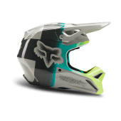 Fox V1 Motocross-Helm Horyzn Hellgrau