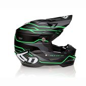 6D Motocross-Helm Atr-2 Phase Schwarz/Grün Gloss