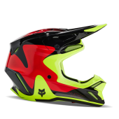 Fox V3 Revise Motocross-Helm Rot/Gelb