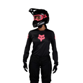 Fox Frauen Blackout Motocross-Shirt Schwarz/Schwarz