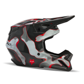 Fox Jugend V1 Atlas Motocross-Helm Grau/Rot