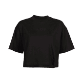 Fox Damen Wordmark Oversized Crop T-shirt Schwarz