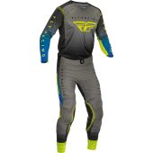 Fly Racing Motocross Lite Grau/Blau/Hi-Vis Gear Combo
