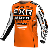 FXR Jugend Podium Mx Motocross-Shirt Orange/Weiss
