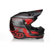 6D Motocross-Helm Atr-2 Mach Rot/Grau/Schwarz Glänzend
