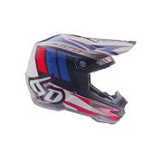 6D Motocross-Helm Atr-1 Point Rot Weiss Blau