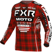 FXR Jugend Podium Mx Motocross-Shirt Rot Plaid