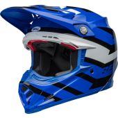Bell Moto-9S Flex Motocross-Helm - Banshee Gloss Blau/Weiß
