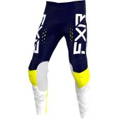 FXR Jugend Clutch Pro MX Motocross-Hose Dunkel Blau/Weiss/Gelb