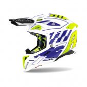 Airoh Motocross-Helm Aviator 3 Rampage Blau print