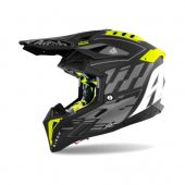 Airoh Motocross-Helm Aviator 3 Rampage Grau print