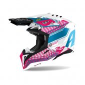 Airoh Motocross-Helm Aviator 3 Wave Rosa print