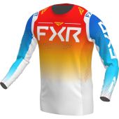 FXR Jugend Pro-Stretch MX Motocross-Shirt Blau/Tangerine
