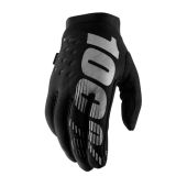 100% Brisker Motocross Handschuhe Schwarz Grau