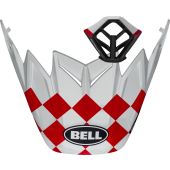 BELL Moto-9 Off-Road Helmschild and Ersatz-Mundstück Kit - Fasthouse Checkers Matte Weiß/Rot