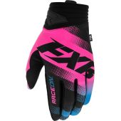 FXR Prime MX Motocross-Handschuhe E-Rosa/Himmelblau/Schwarz