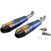 FMF - DUAL TITANIUM ANODIZED FACTORY 4.1 RCT SLIP-ON MUFFLER WITH CARBON CAP CRF450