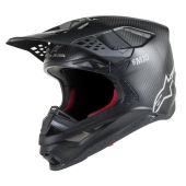 Alpinestars Motocross Helm Supertech SM10 Solid Schwarz Matte Carbon