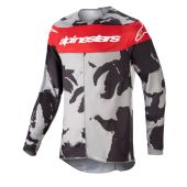 Alpinestars Racer Tactical Motocross-Shirt Cast Grijs Camo Mars Rot