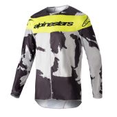 Alpinestars Racer Tactical Motocross-Shirt Cast Grijs Camo Gelb Fluo