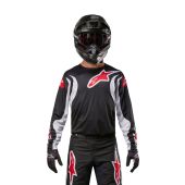 Alpinestars Motocross-Shirt Fluid Lucent Schwarz/Weiss