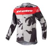 Alpinestars Jugend Racer Tactical Motocross-Shirt Cast Grijs Camo Mars Rot