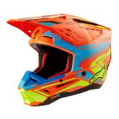 Alpinestars Motocross-Helm Sm5 Action 2 Orange/Cyan/Gelb