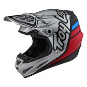 Troy Lee Designs SE4 Composit Silhouette Motocross-Helm Silber Schwarz
