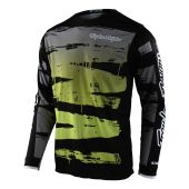 Troy Lee Designs GP Motocross-Shirt für Jugend Brushed Schwarz / Fluo Grün