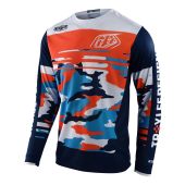 Troy Lee Designs GP Motocross-Shirt Formula Camo Dunkel Blau / Orange