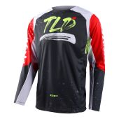 Troy Lee Designs Gp Pro Motocross-Shirt Particial Schwarz/Glo Rot