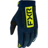 FXR Reflex MX Motocross-Handschuhe Dunkel Blau/Fluo Gelb