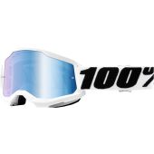 100% Crossbrille Strata 2 Everest verspiegelte Linse Blau