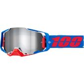 100% Motocross-Brille Armega Ironclad Spiegel Silber