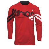 THOR Motocross-Shirt PULSE CUBE Rot/Weiss